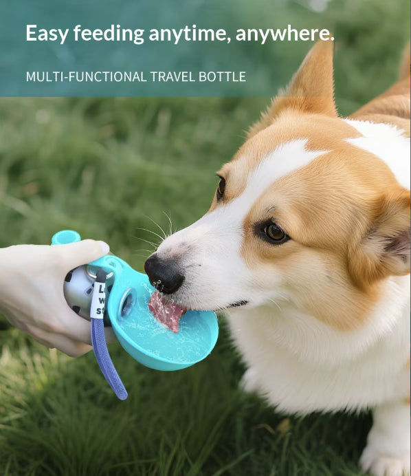 ✨ 285ml Xiaoman Pet Water Bottle | 304 Stainless Steel Leak-Proof Travel Water Bottle with Foldable Silicone Bowl & Lanyard for Outdoor Adventures 🐶