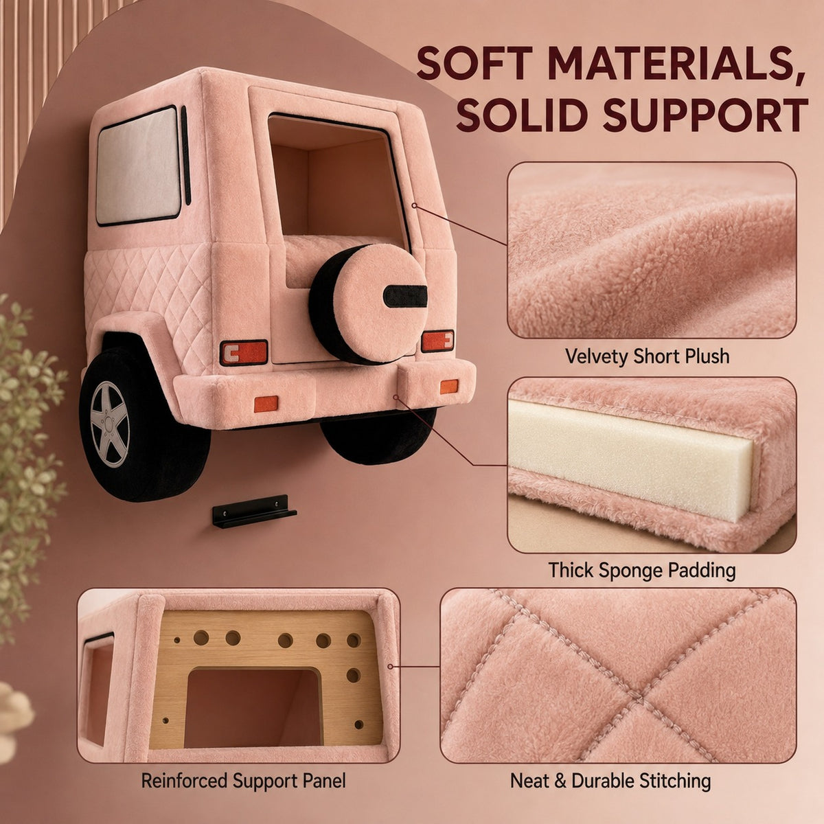 Muviiot Wall-Mounted Car Pet Bed