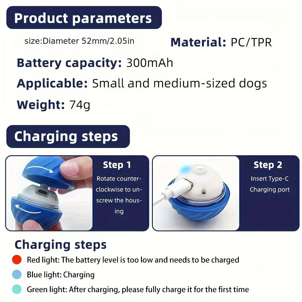 🐾 Smart Interactive Dog Toy Ball, Automatic Rolling & Jumping Electric Pet Ball for Cats & Puppies🐱🐶