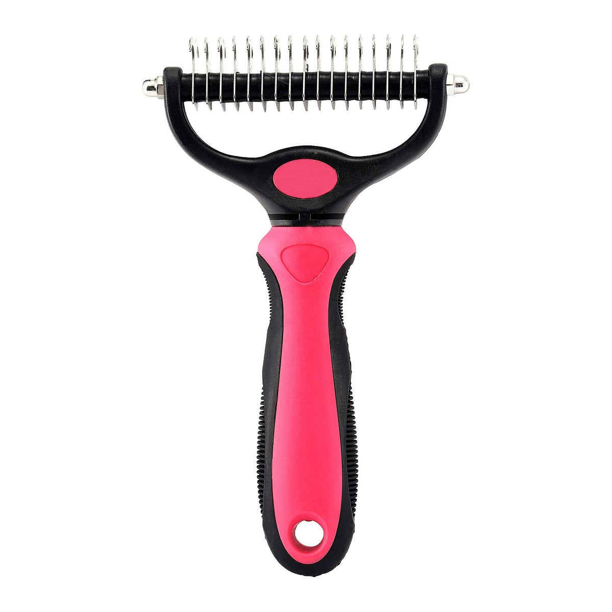 Pet Grooming Brush-Double Sided Hurtless Shedding and Dematting Undercoat Rake Comb for Dogs and Cats, No More Nasty Shedding or Flying Hair