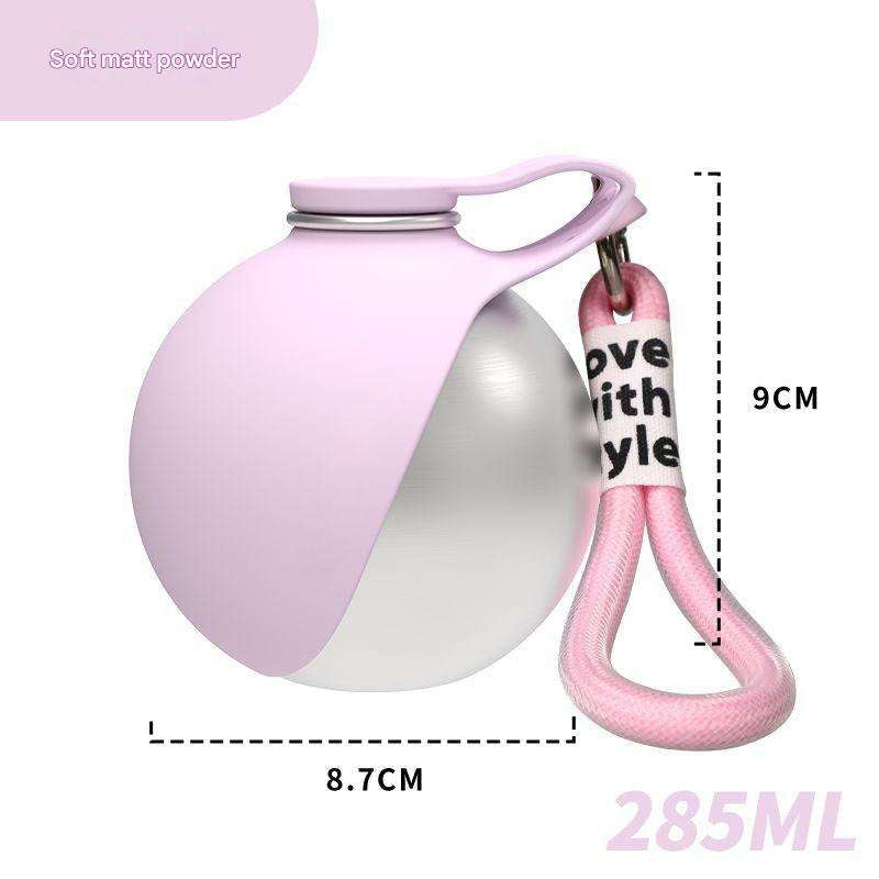 ✨ 285ml Xiaoman Pet Water Bottle | 304 Stainless Steel Leak-Proof Travel Water Bottle with Foldable Silicone Bowl & Lanyard for Outdoor Adventures 🐶
